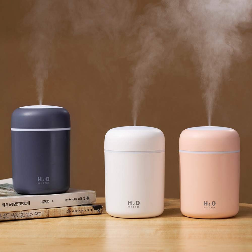 Colorful Mini USB Humidifier with Essential Oil Diffuser - Pink