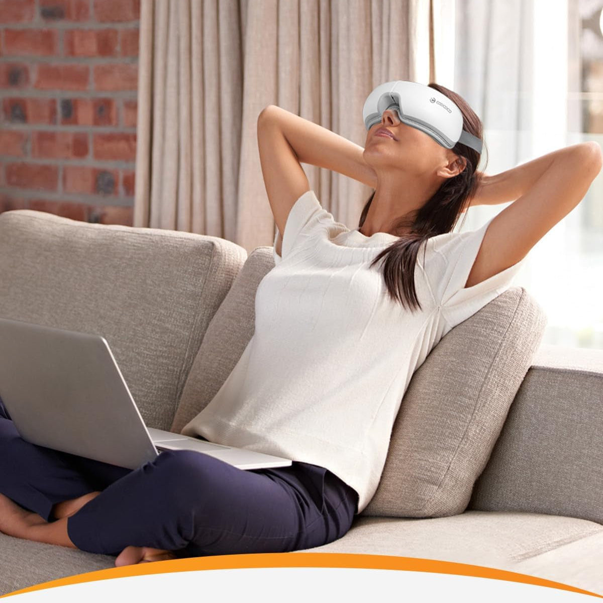 CooCoCo Heated Eye Mask – Rechargeable Electric Eye Care Device (White)