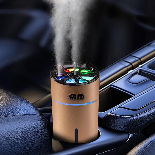 🚗 Holwim Waterless Car Diffuser – 300ml Dual Nozzle, Battery Powered, Smart Aromatherapy with LED Lights – Black