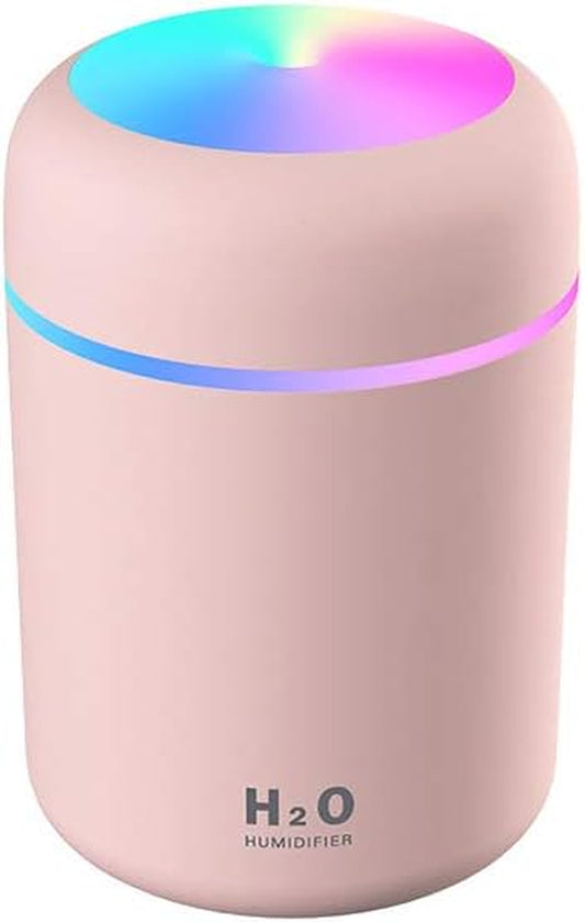 Colorful Mini USB Humidifier with Essential Oil Diffuser - Pink