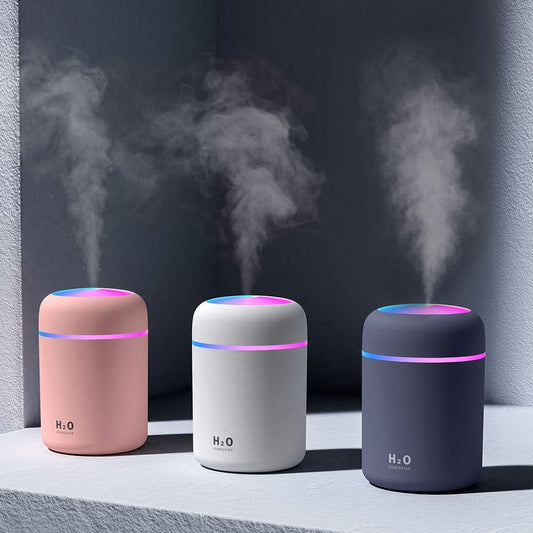 Colorful Mini USB Humidifier with Essential Oil Diffuser - Pink