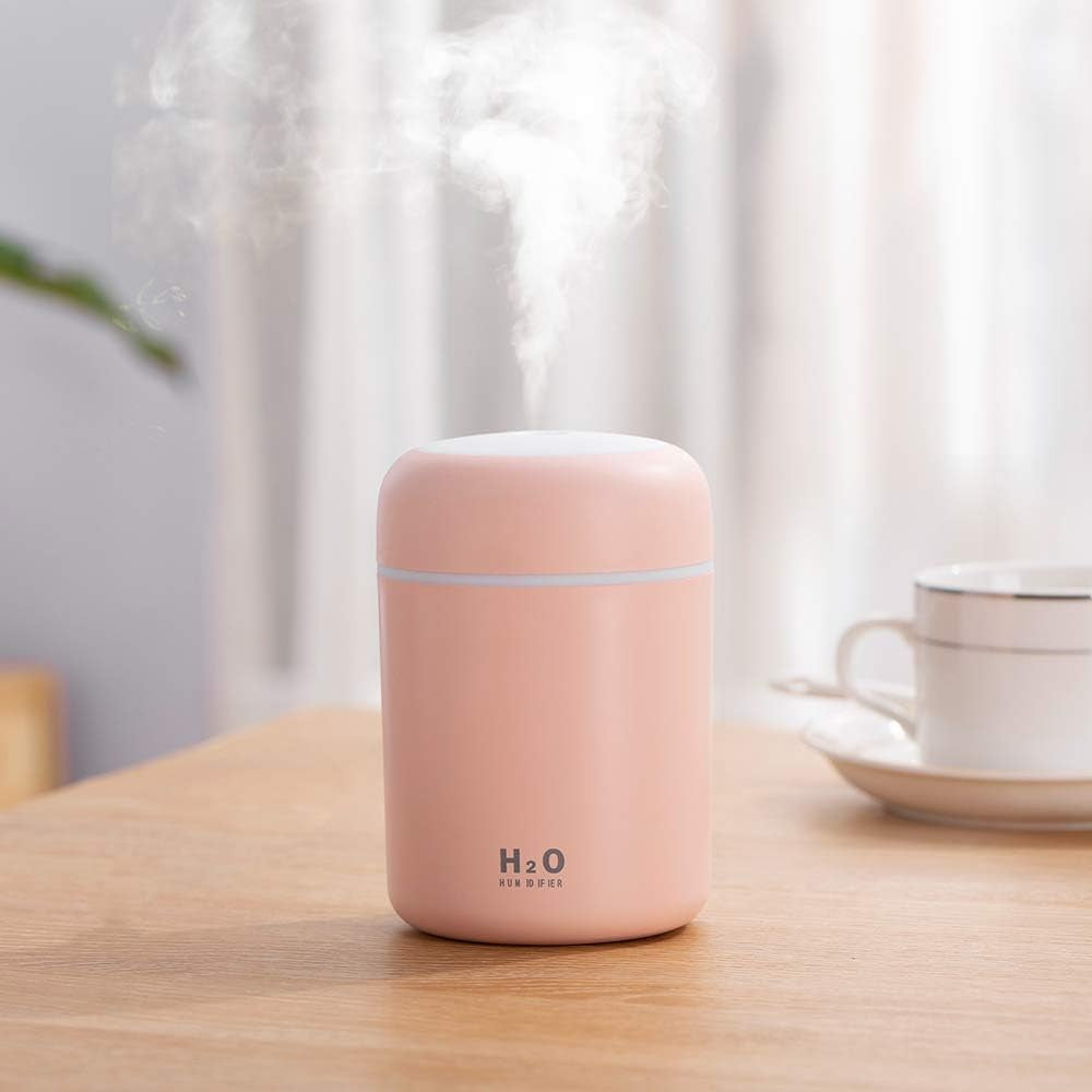 Colorful Mini USB Humidifier with Essential Oil Diffuser - Pink