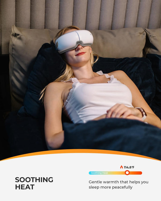 CooCoCo Heated Eye Mask – Rechargeable Electric Eye Care Device (White)