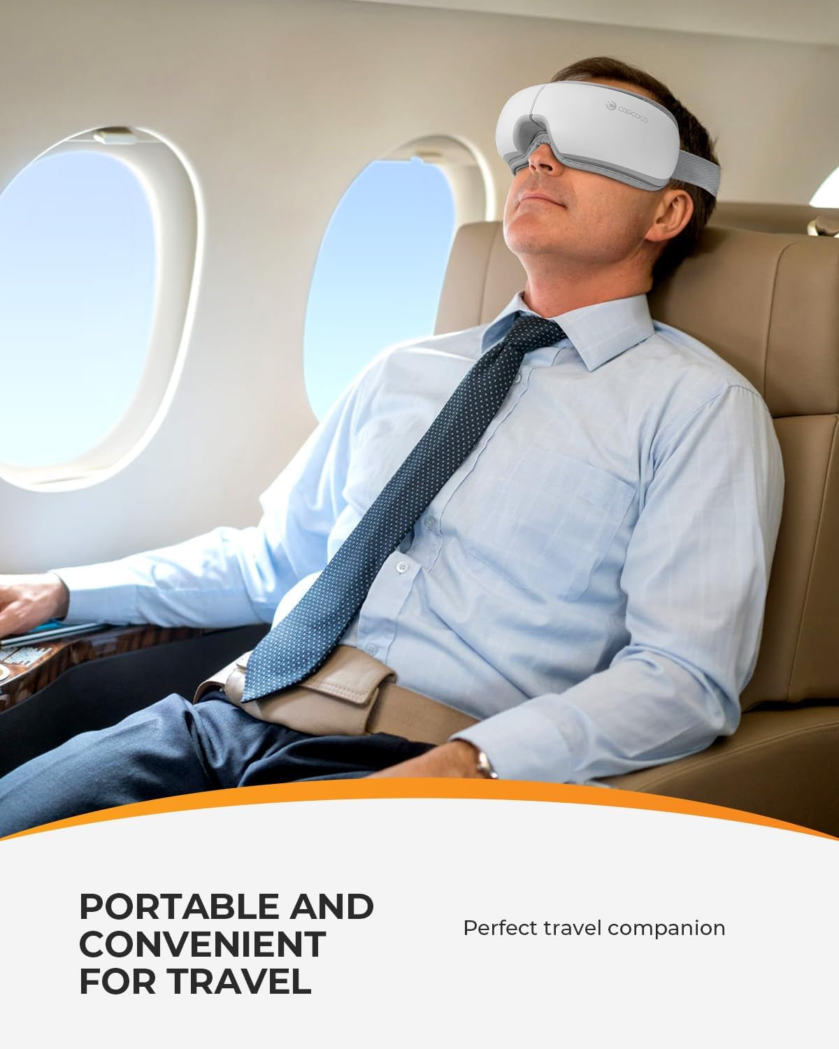 CooCoCo Heated Eye Mask – Rechargeable Electric Eye Care Device (White)